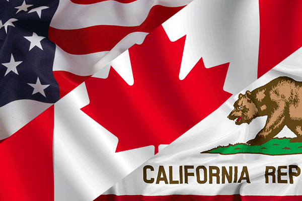 California to Canada